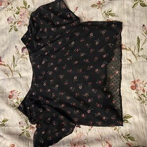 LOFT Dark Floral Women's Babydoll Blouse